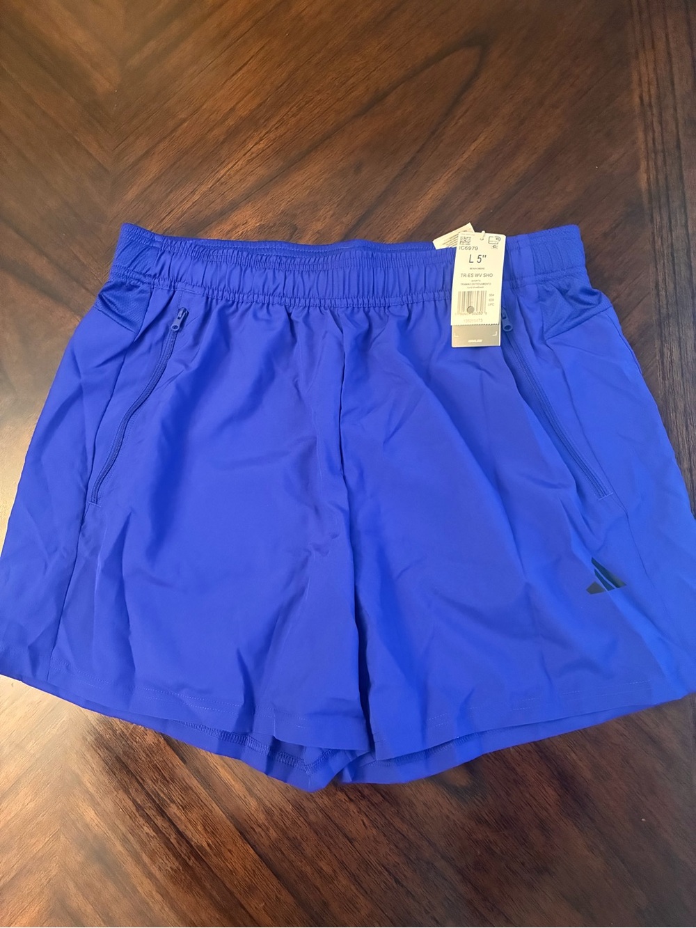 adidas Men's Essentials Woven Training Shorts, Lucid Blue/Black New Large 5’’